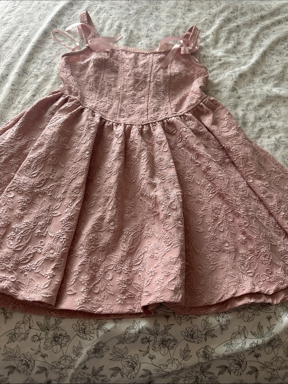 Trixxi Blush Pink Floral Lace Dress